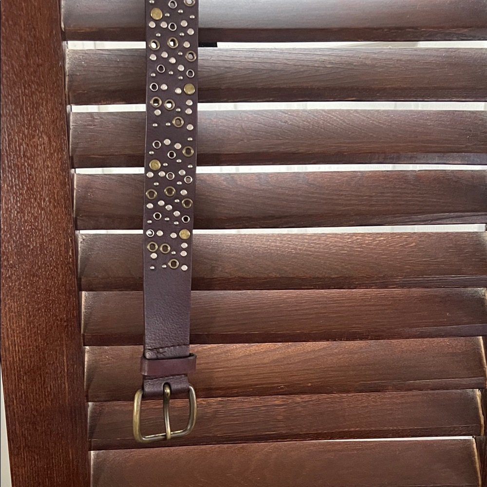 Barneys New York Dark Brown Leather Belt